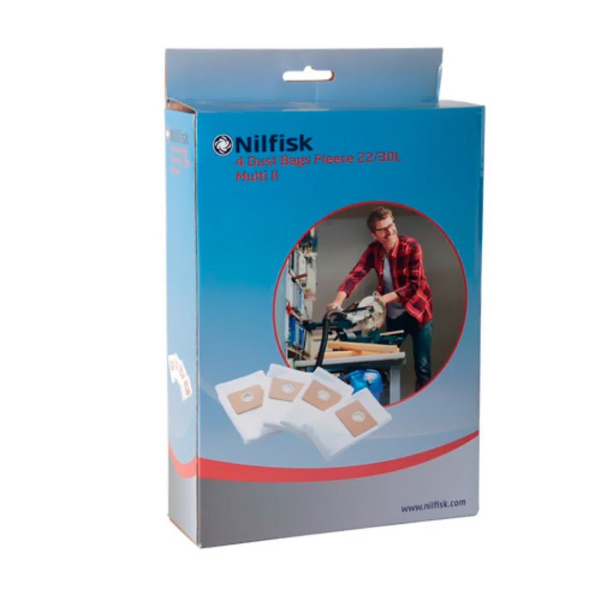 5x bolsa aspiradora reemplaza Nilfisk 302004000, 107419591 para Nilfisk  aspiradora Nilfisk - vellón micro