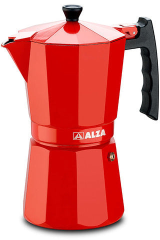 ALZA LUXE RED Caf. italiana aluminio full-induction 12 tazas