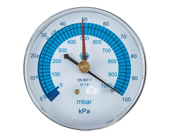 Vacuómetro 0-1000 mbar ø 80mm 1/8''