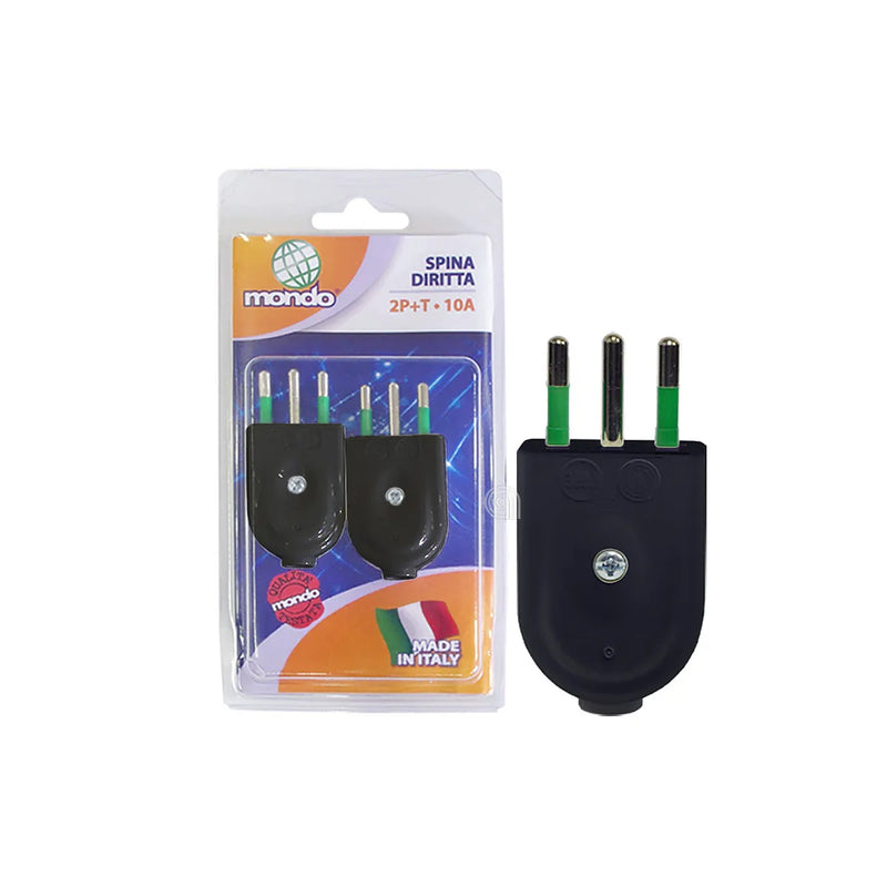 MONDO - Pack 2 Enchufes 10A Rectos con Tierra - AST-55301362