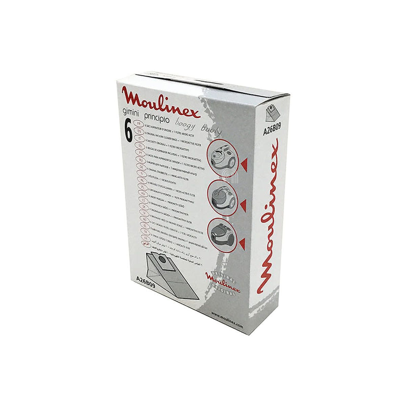 Set 6 bolsas originales para aspiradora Moulinex A26B09