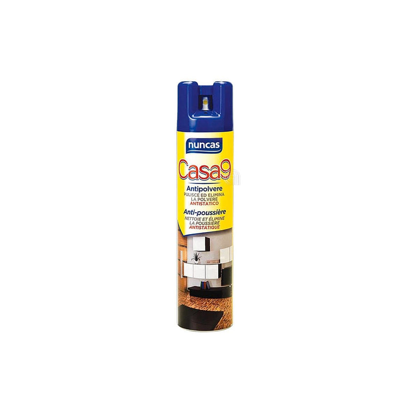 spray antipolvo nuncas casa 9 400 ml con fórmula antistática