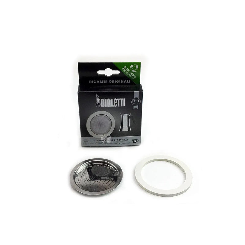 Junta y plato 6 tazas cafetera original Bialetti 0800402