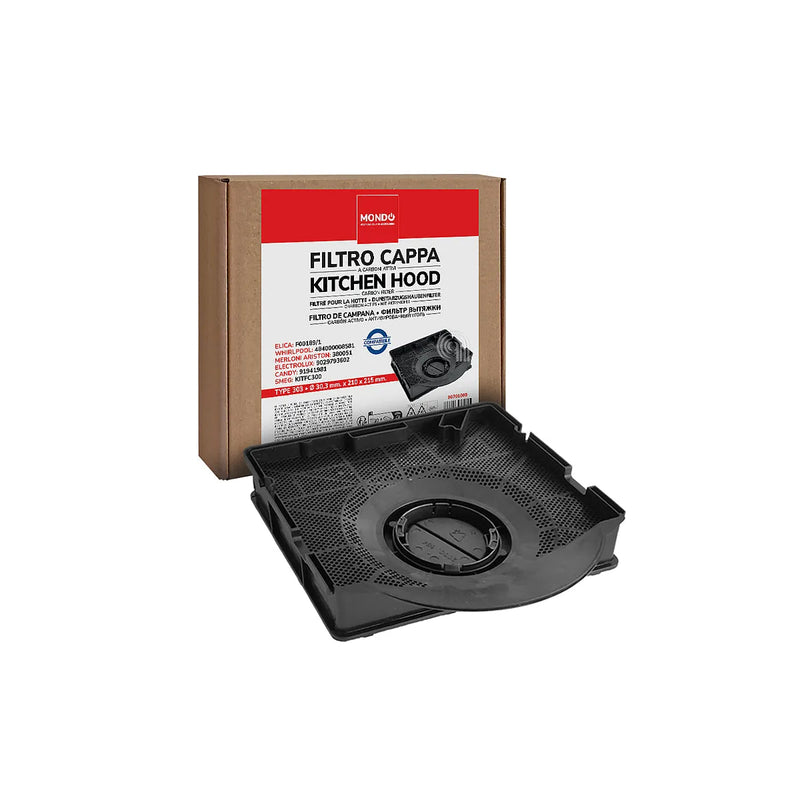 CANDY, ELECTROLUX, GORENJE, SMEG, WHIRLPOOL, AEG, ARISTON, BAUKNECHT, ELICA, IKEA, INDESIT, REX, ZANUSSI, HOTPOINT, SCHOLTES, ROSIERES, HUSQVARNA, JUNO, CORBERO, MORA, FAURE - Filtro de carbono para Campana Extractora - KITFC300