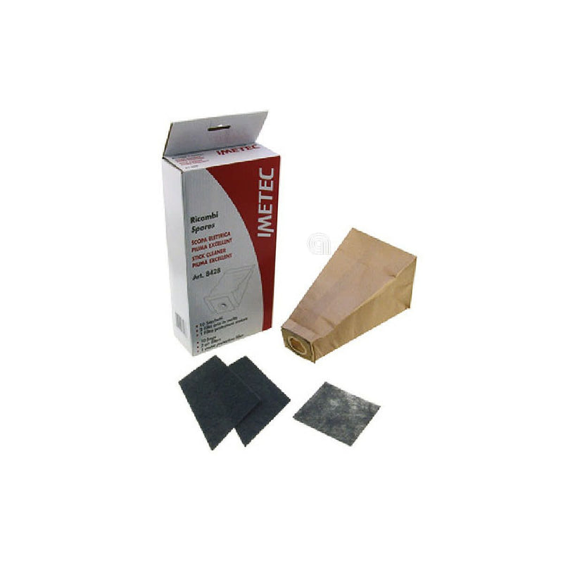 Set 10 bolsas con 3 filtros para aspiradora Imetec 8428