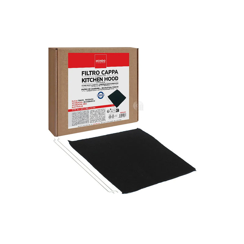 ELECTROLUX, WHIRLPOOL, AEG, ELICA, IKEA, INDESIT, ARTHUR MARTIN, JUNO - Filtro de carbono rectangular para campana extractora - F00439