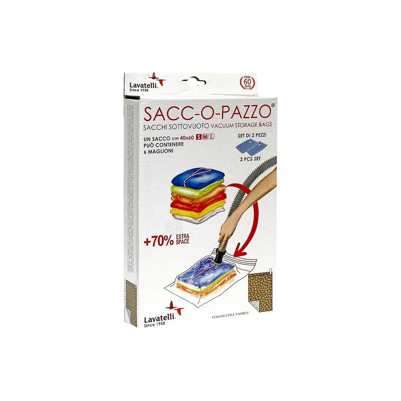 2 sacos de vacío sacco pazzo 40x60 cm para ropa Lavatelli
