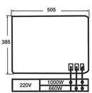 Placa estufa eléctrica 505x385mm 1000w