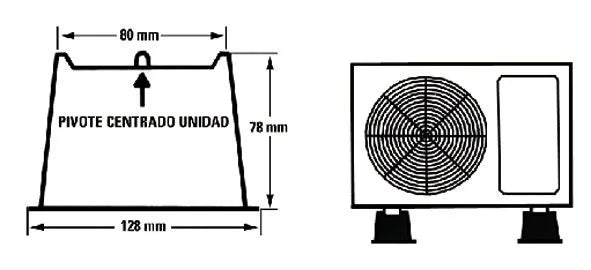 Soporte suelo unidad exterior 35cm negro