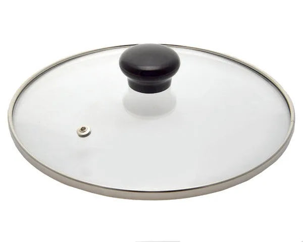 Tapa cristal inox con válvula ø 20 cm.