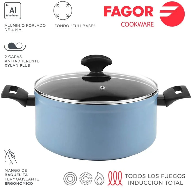 FAGOR Olla MAXIMA Azul + Tapa Ø24
