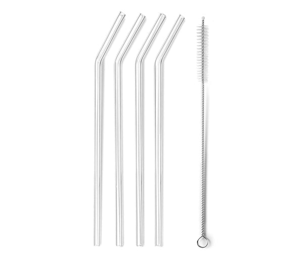 LACOR Set 4 pajitas + cepillo Glass 63133