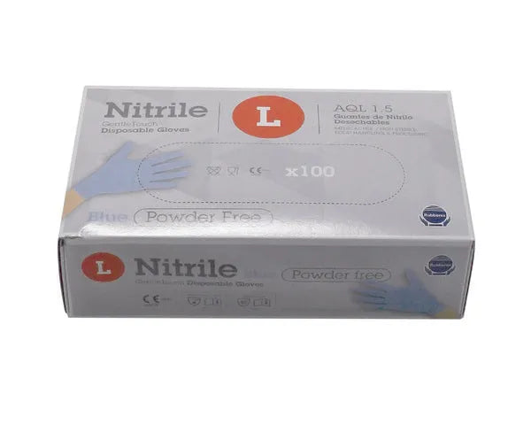 GUANTES NITRILO AZULES DESECHABLES L