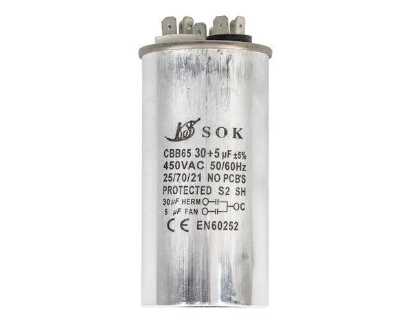Condensador de trabajo 30µf + 5µf 450V para aire acondicionado DCE