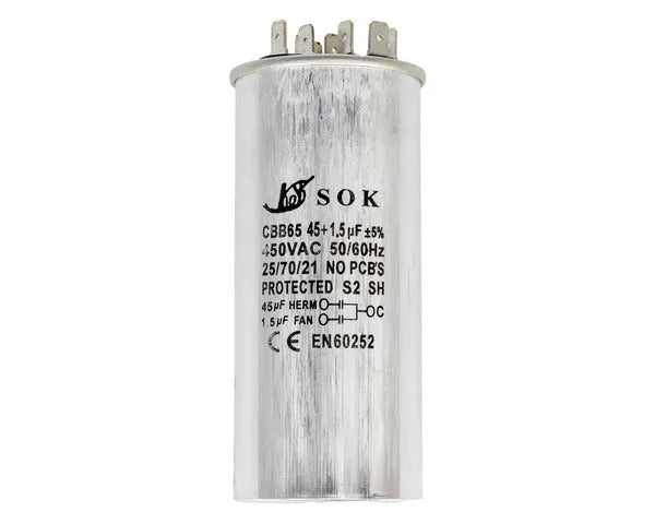 Condensador Trabajo 45µf + 1,5µf 450v