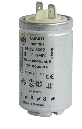 Condensador de 8uF para secadora de tambor. Electrolux 1250020334
