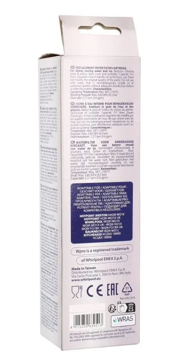 Filtro de agua de repuesto interno Wpro