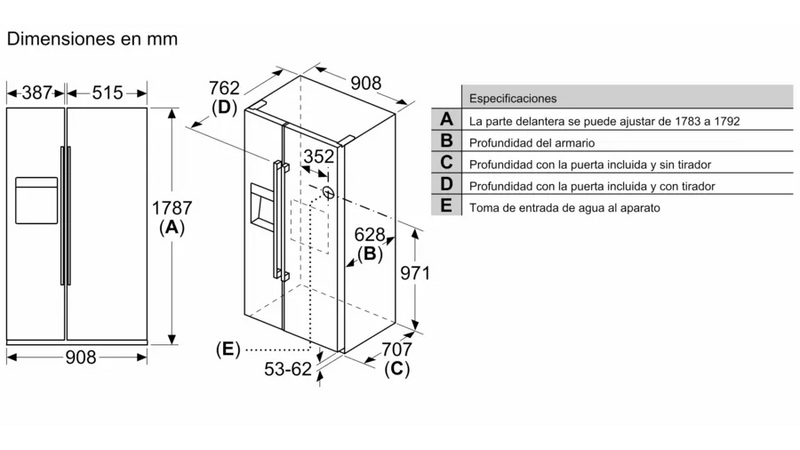 Frigorífico americano Siemens IQ500, Side By Side, Acero anti-huellas KA93DAIEP