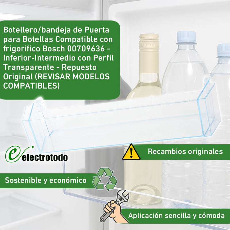 Safata inferior-intermèdia de porta de frigorífic Bosch 00709636