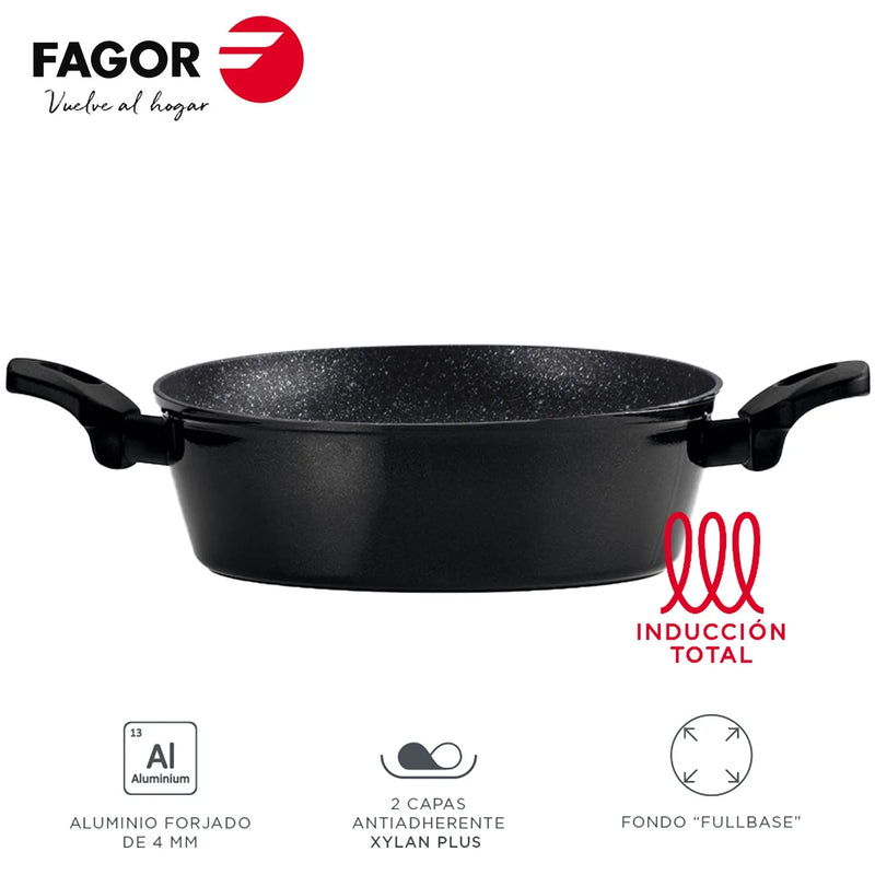 FAGOR Tartera VIVANT Negra Ø24 sin tapa