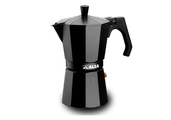 ALZA BASIC NERO Caf. italiana aluminio 12 tazas