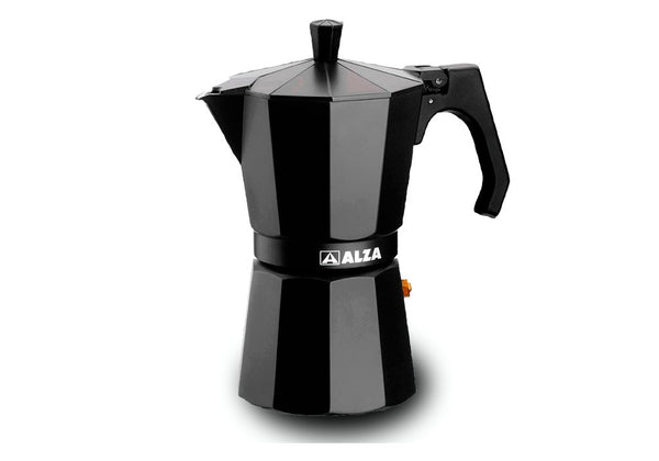 ALZA BASIC NERO Caf. italiana aluminio 9 tazas