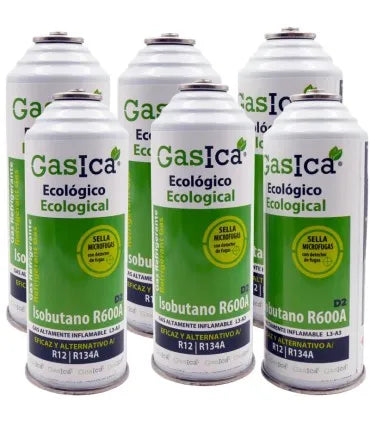 Pack 6 botellas gas refrigerante GASICA D2 - R12 R134a