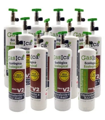 Pack 12 botellas gas refrigerante GASICA PRO V2 - R22 R407 R290