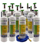 Pack 12 botellas gas refrigerante GASICA PRO D2 - R12 R134a + manguera carga 1/4"x1/4"