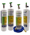 Pack 4 botellas gas refrigerante GASICA PRO D2 - R12 R134a + manguera carga 5/16"x1/4"