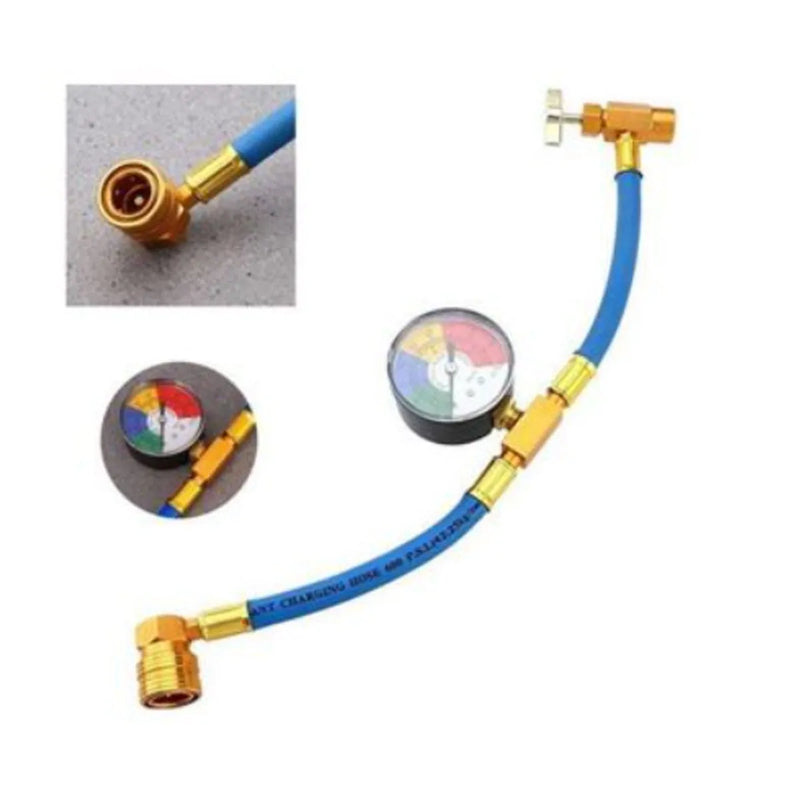 Manguera de carga con medidor de presión R134 para coches (llave 1/4")