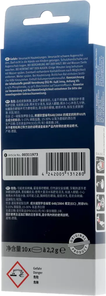 Pastillas limpiadoras cafeteras y termos Bosch, Siemens 00311973