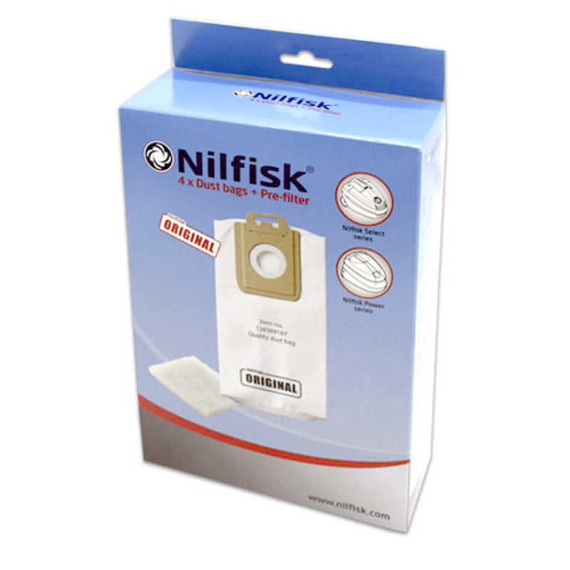 Nilkisk Bolsas de Aspiradora Nilfisk 107407940 4 unidades Accesorios de Aspiradora  Bolsas de microfibra para aspiradora
